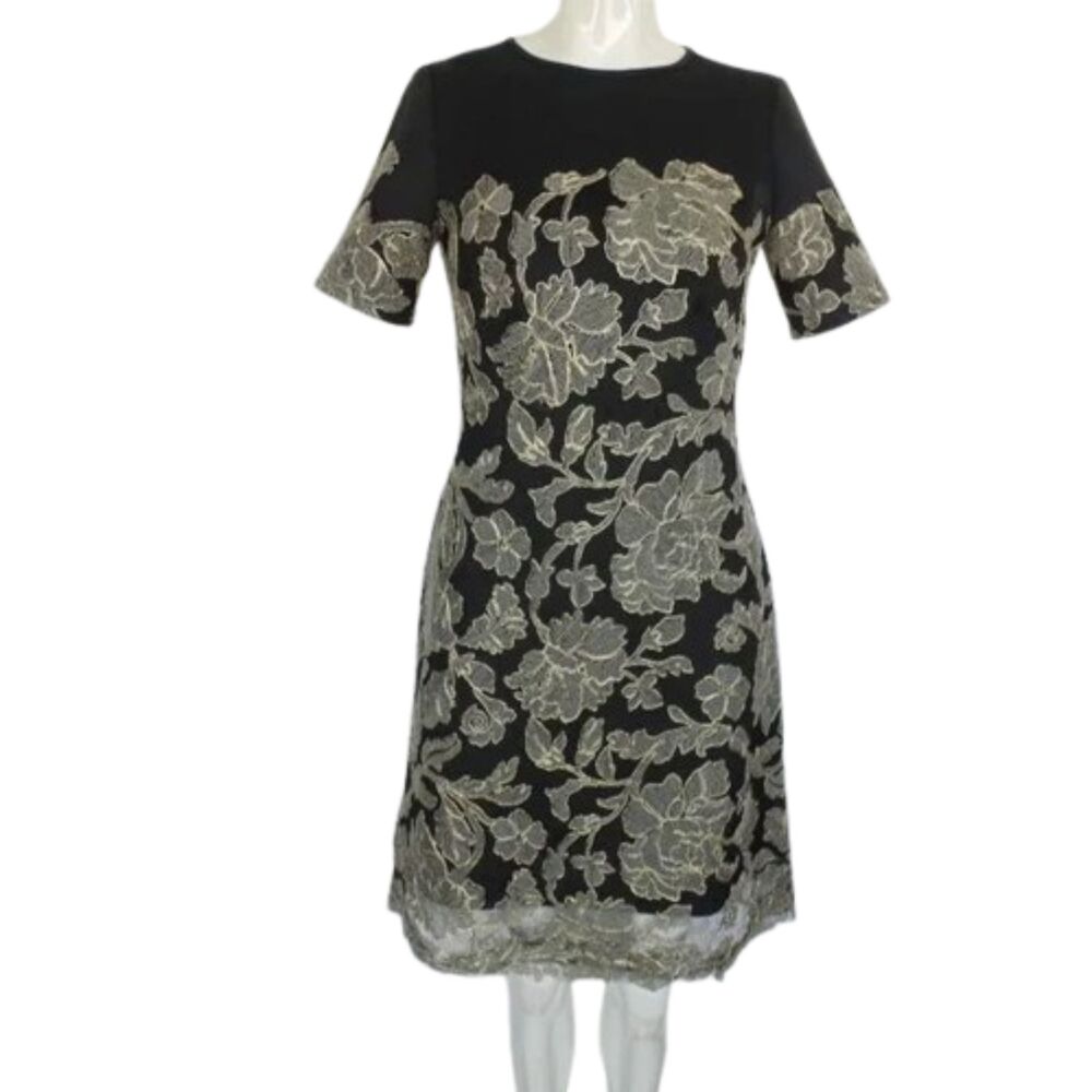 TADASHI SHOJI Dress, 2, Sabi, Floral Lace overlay, Short sleeve, Scuba - Picture 8 of 14